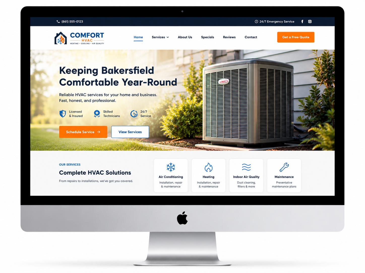 Comfort HVAC website